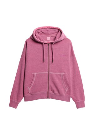 Superdry ESSENTIAL LOGO - Zip-up sweatshirt - shocking pink