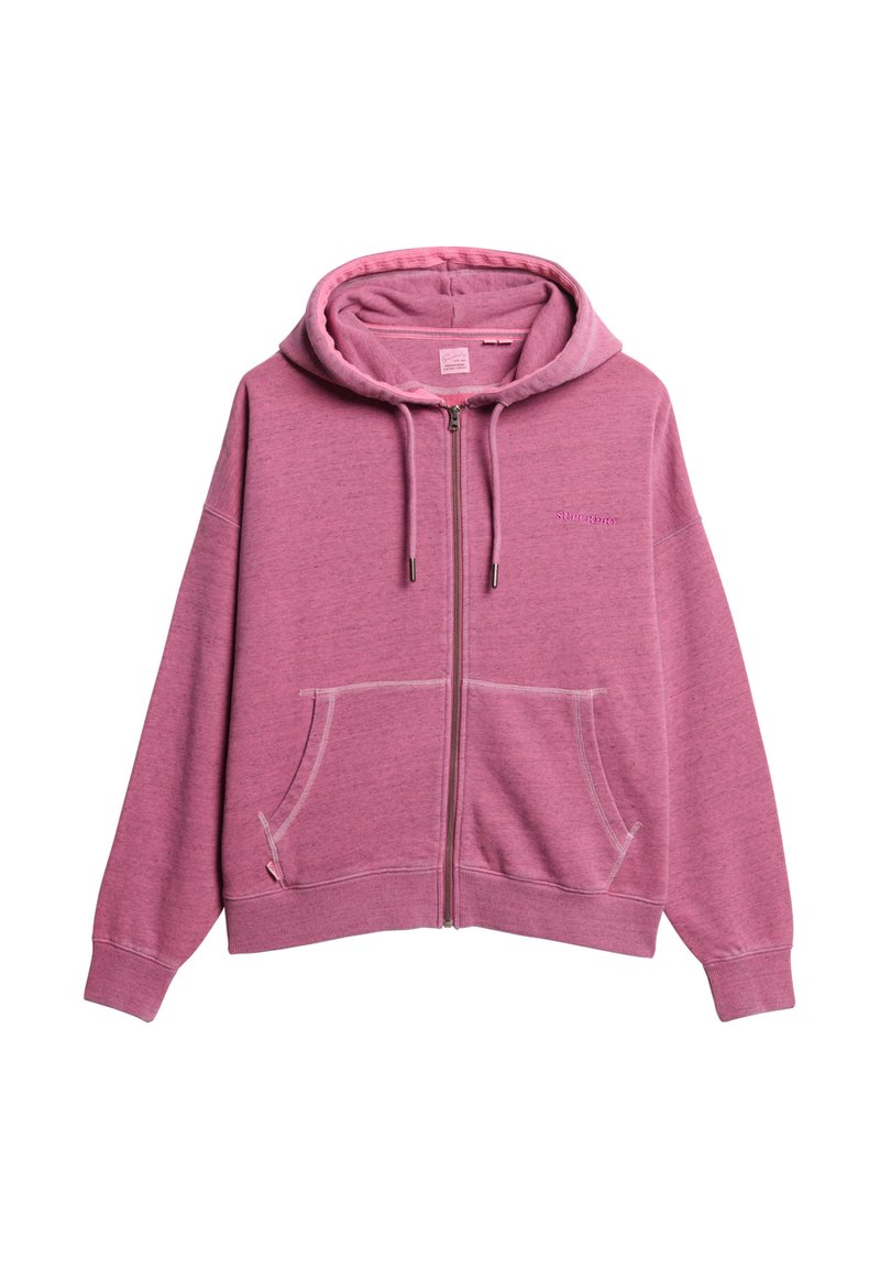 Superdry Co ESSENTIAL LOGO Zip-up sweatshirt shocking pink