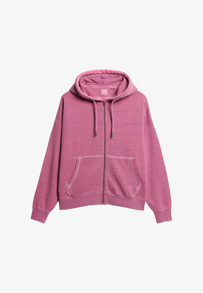 Superdry Co ESSENTIAL LOGO Zip-up sweatshirt shocking pink