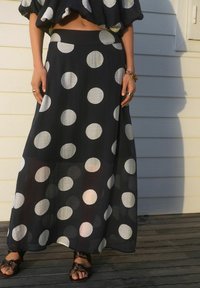 Next REGULAR FIT - DRAPE  - Jupe longue - navy white spot