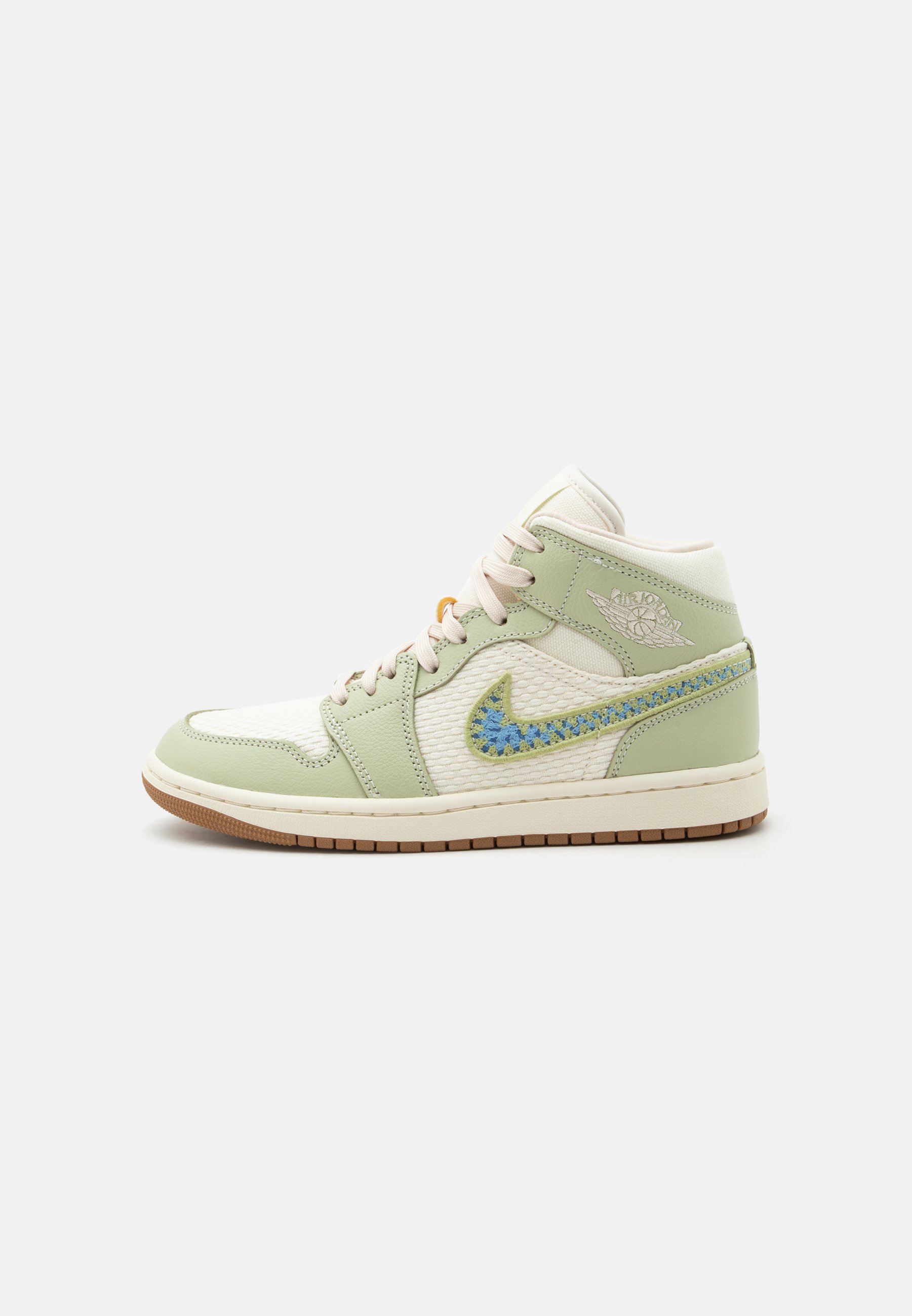 AIR JORDAN 1 MID SE - Vysoké tenisky - olive aura/pearl white/lawn/university blue