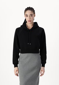 GAP ULTRA CROP HOODIE - Bluză de molton - true black