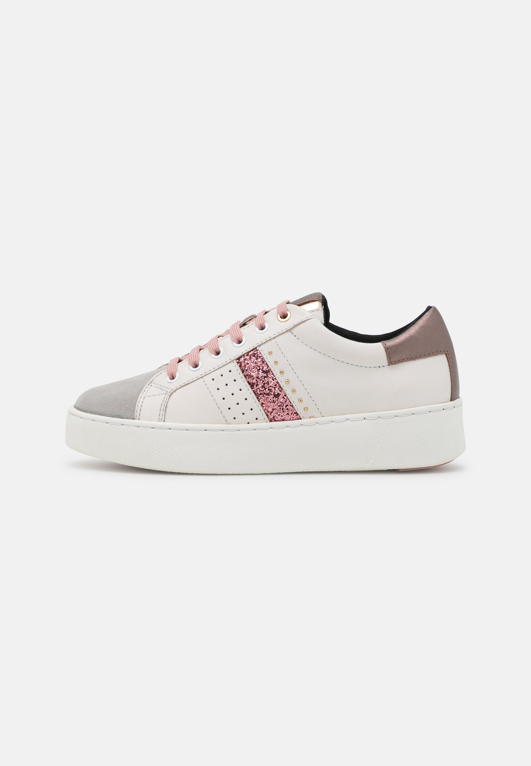 Geox SKYELY - Sneakers laag - off-white/dark rose/wit - Zalando.be