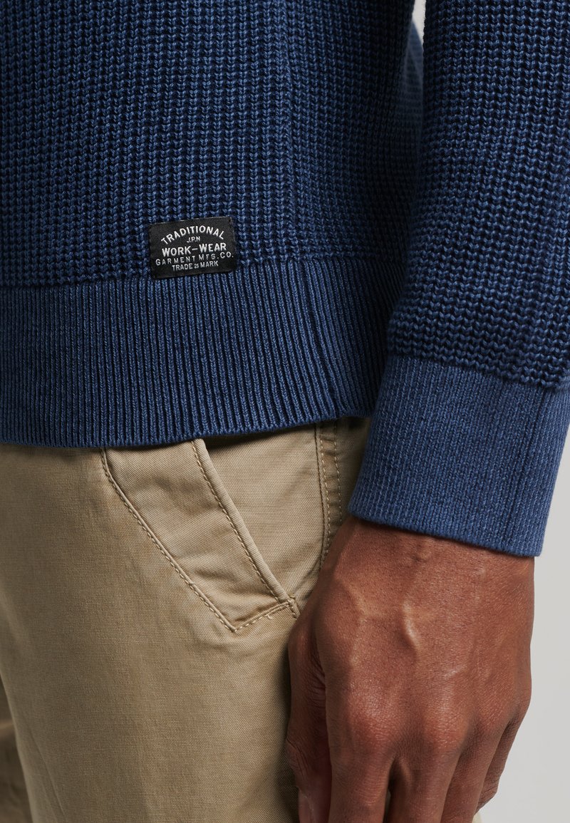 Herren Strickjacken | Superdry ACADEMY DYED TEXTURE Strickpullover washed dark storm navy/blau - BR97332 Herren Strickjacken | Superdry ACADEMY DYED TEXTURE Strickpullover washed dark storm navy/blau - BR97332