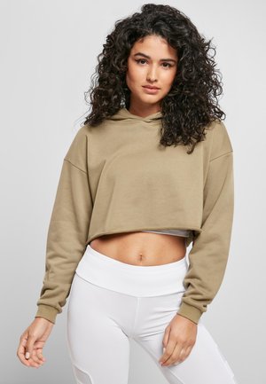 Urban Classics LADIES OVERSIZED CROPPED HOODY - Luvtröja - khaki