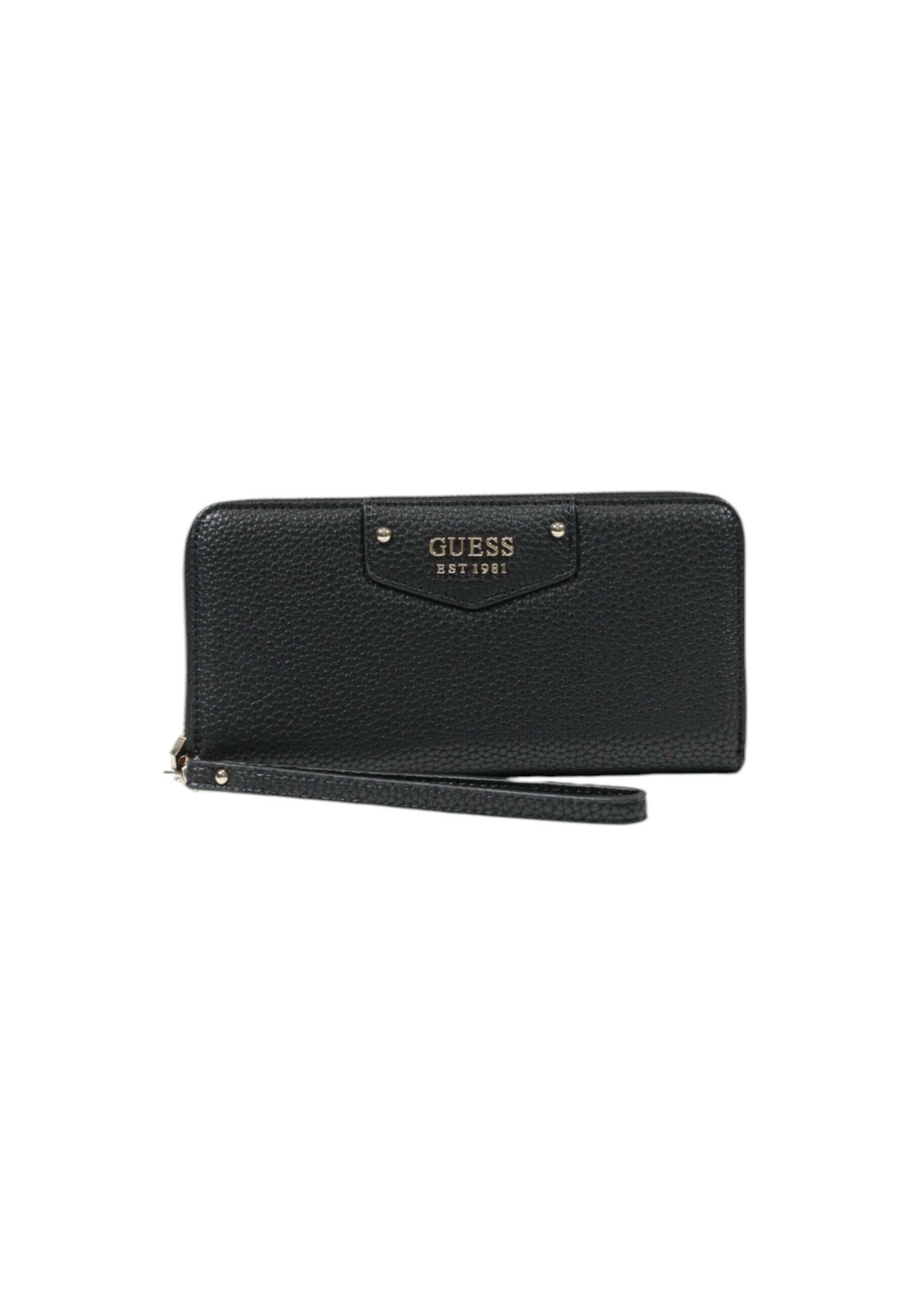 Portefeuille GUESS Downtown - Style Jeans - Noir - Zip - 12 Compartiments