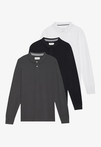 3 PACK - Maglietta a manica lunga - true black/bright white/forged iron