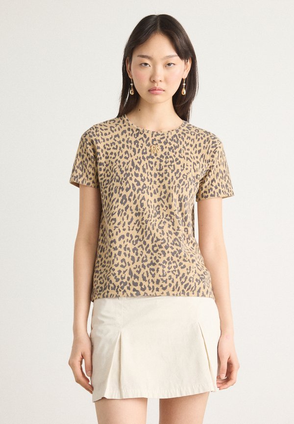 CHEETAH SHORT SLEEVE TEE LOGO BAR - Print T-shirt - travertine