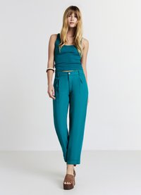 Calliope TASCHE ALLA FRANCESE MISTO - Pantaloni - verde petrolio