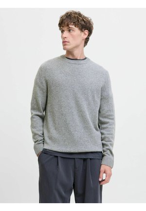 LANGARM - Strickpullover - medium grey melange