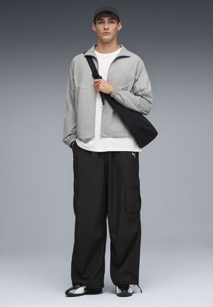 TECH - Zip-up sweatshirt - gray echo/white