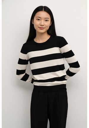 Kaffe Maglione - black   turtledove stripe