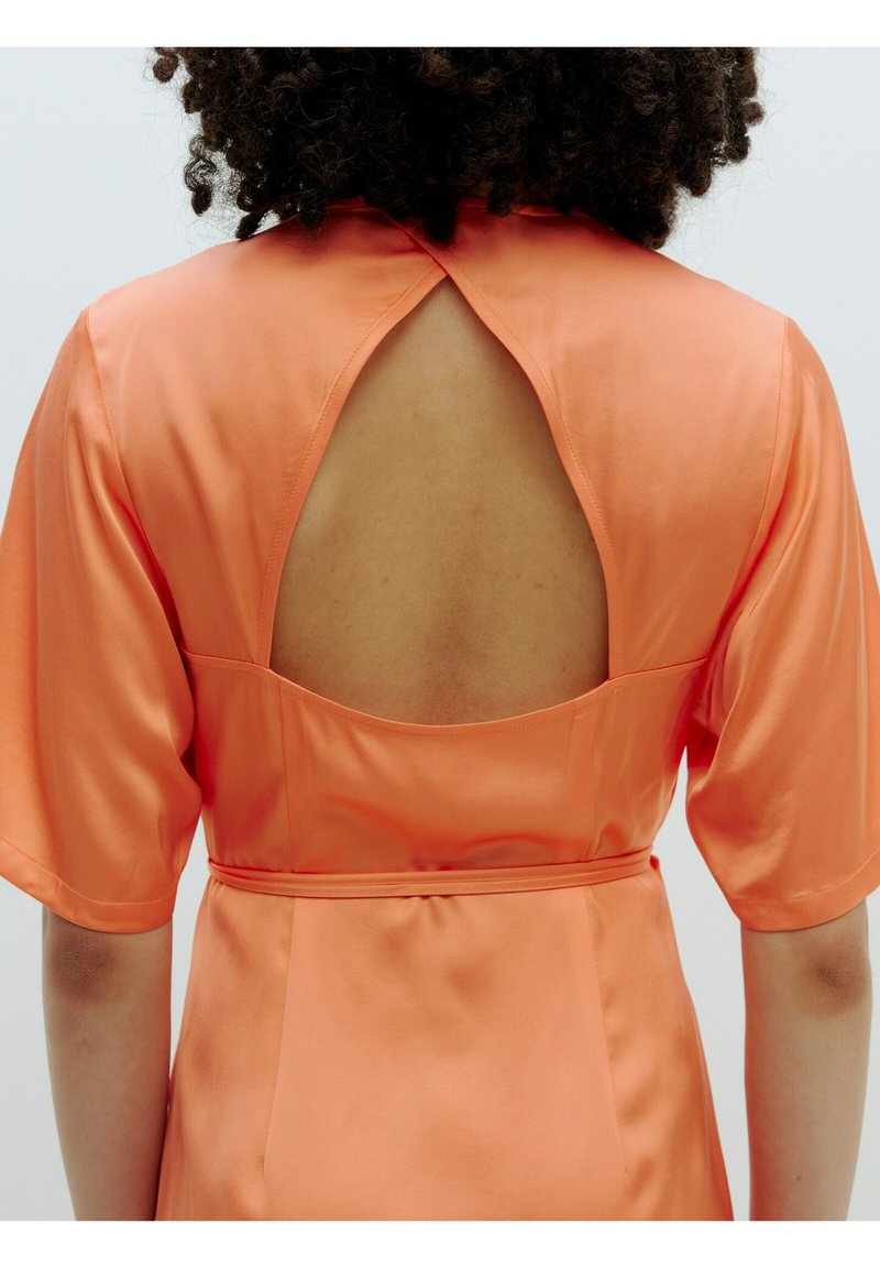 open lace back dress V-Neck Midi Slip Dress