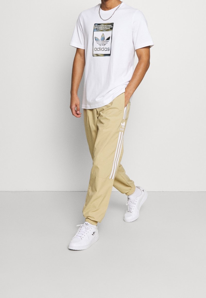 Beige Adidas Side Logo Pants Adidas Originals~Unisex Adolts Size S