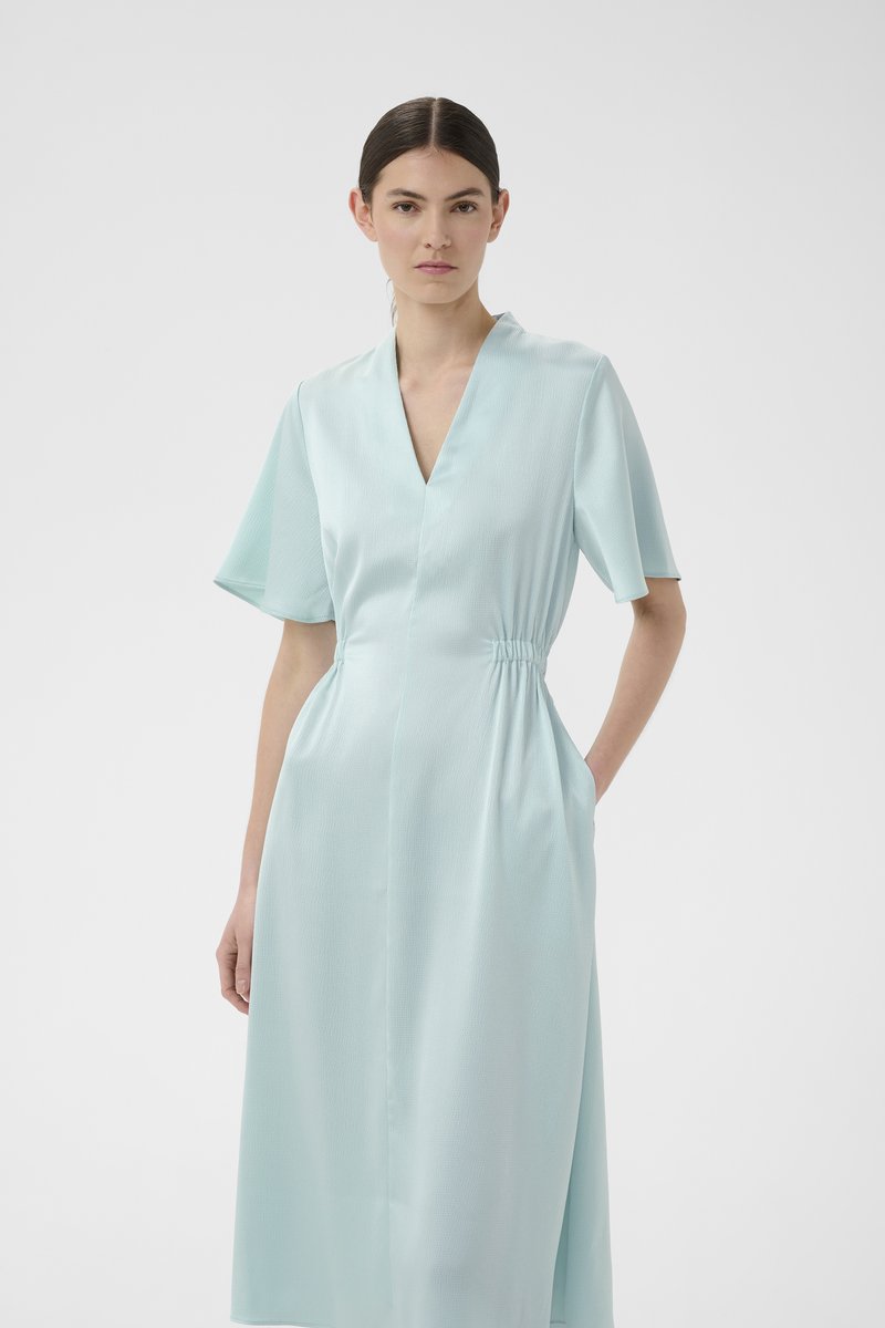 strapless open back dress Akiya Satin Maxi Dress in Icy Lilac main image 0