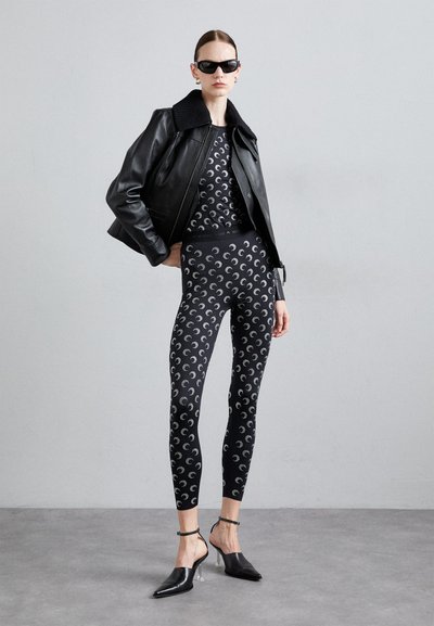 MARINE SERRE MOON  - Tamprės – kelnės - black strass