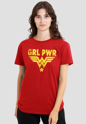 Cotton Soul, WONDER WOMAN GIRL POWER YELLOW - Print T-shirt - red