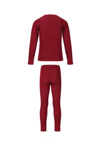 Röd termogarniture bestående av en långärmad topp och matchande leggings. Har en sömlös design, mjuk textur och figurnära silhuett.