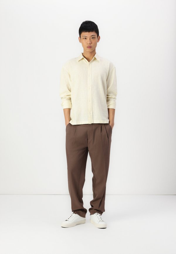 Linen-Blend Button-Through Shirt - Shirt - almond oil4