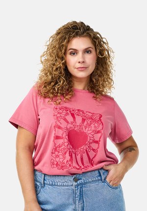 Zizzi T-Shirt print - heather rose washed