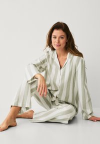 Ellos Collection SET - Pyjama - grün weiß gestreift