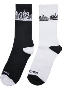 Mister Tee - MAJOR CITY SOCKS 2-PACK - Calcetines - black white Imagen en miniatura 1