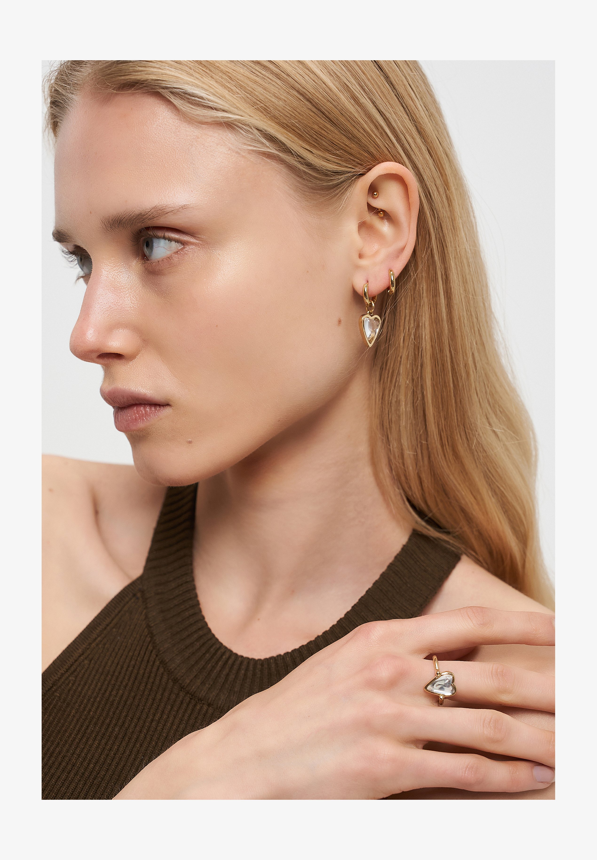 Liebeskind Berlin Orecchini Pendenti In Acciaio Inossidabile – 1,2 Cm – IP Gold – Senza Gemme – Design Strutturato, Regalo In Confezione Originale
