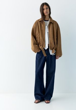 PULL&BEAR Faux leather jacket - brown