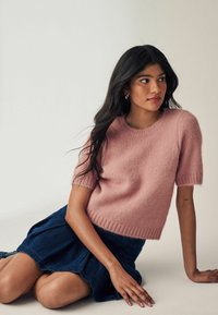 Next SHORT SLEEVE CREW NECK - Navadna majica - blush pink