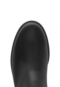 Schwarze Lederstiefel mit abgerundeter Zehenpartie, glattem Material und minimalistischer Gestaltung. Verfügt über eine langlebige Sohle und dezente Nähtöne.