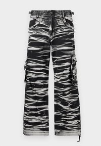CREASED WASH TROOPER - Cargo trousers - black/white