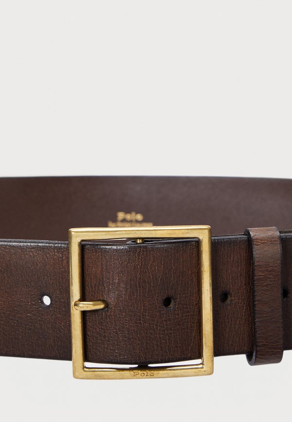 SQUARE BUCKLE LEATHER BELT - Belt - chocolate2