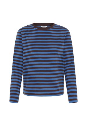 b.young, BYSNERLE LS SHIRT - Long sleeved top - dark brown  blue stripe