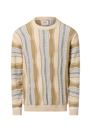 Strickpullover - beige blau
