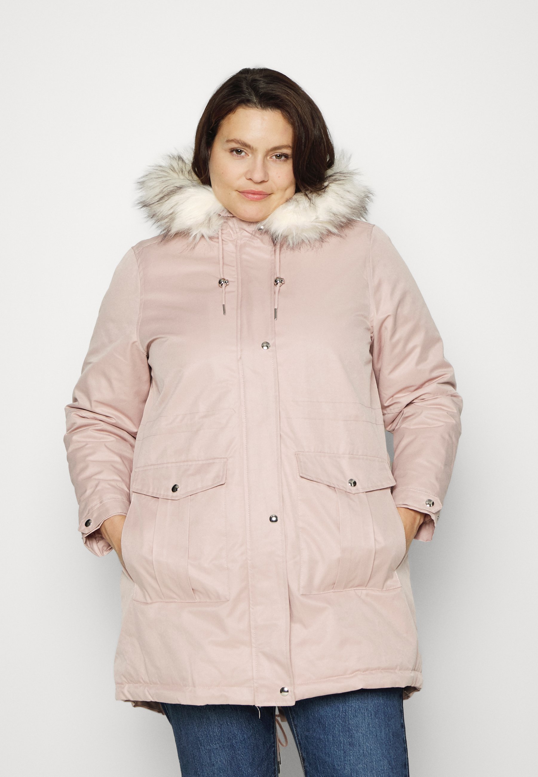 FUR LINED PARKA - Parka - soft pink 