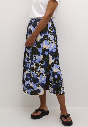 Kaffe GINA - Falda acampanada - blue blurry flower print