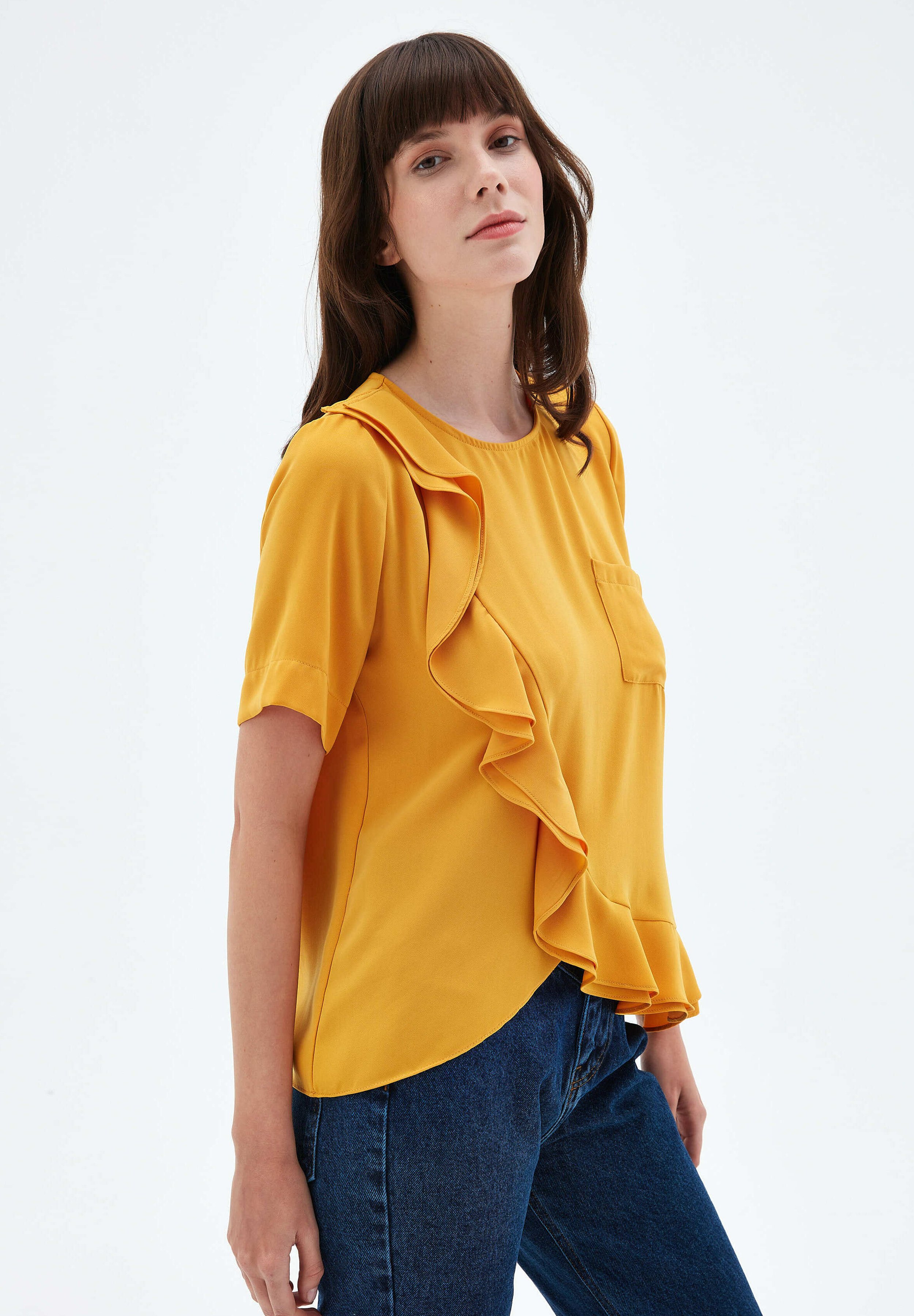 short sleeved yellow tunic