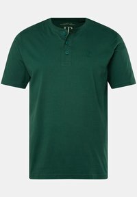 Tmavě zelené polokošile s krátkým rukávem z bavlny. Obsahuje zapínání na tři knoflíky a na hrudi je decentně vyšitá logo.