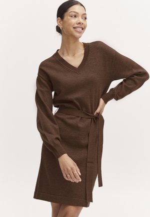 BYNONINA VNECK - Jumper dress - brunette melange