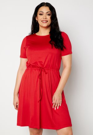 SHORT SLEEVE DRAWSTRING DRESS - Sukienka z dżerseju