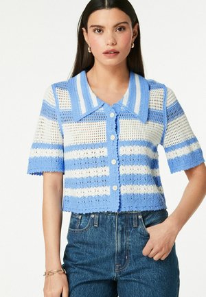 SHORT SLEEVE COLLARED - REGULAR FIT - Overhemdblouse - blue white