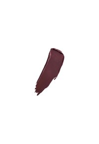 La muestra de lápiz labial burdeos muestra una textura suave y cremosa con un acabado ligeramente mate, formada en una línea diagonal sobre un fondo blanco.