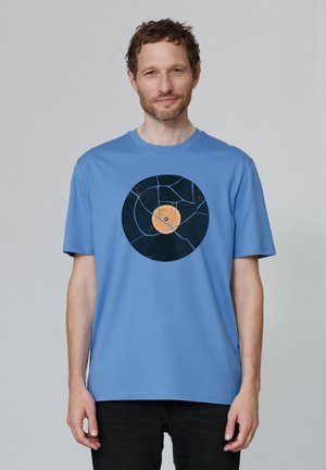 watapparel BROKEN VINYL - T-shirt print - bright blue