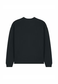 Felpa nera con maniche lunghe, colletto rotondo e polsini e orlo a costine. Realizzata in un tessuto morbido e liscio. Design semplice e minimalista.