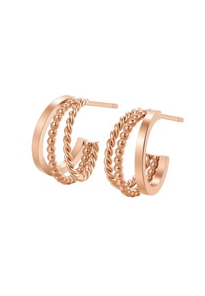 Hey Happiness, TWIST & BEAD HOOP - Earrings - rose gold-coloured