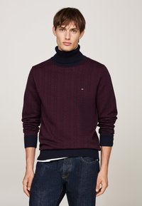 Tommy Hilfiger GIFTING 2 TONE FAIRISLE ROL - Maglione - deep rouge desert sky