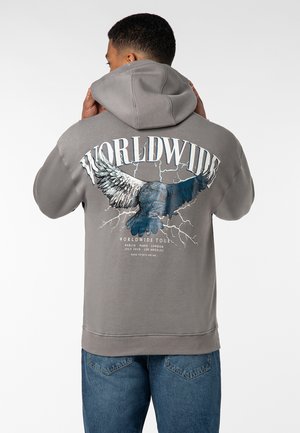 MIT BACKPRINT - Hoodie - middle grey