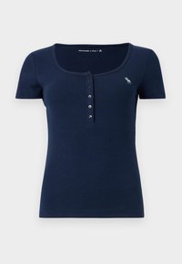 Short-Sleeve Icon Henley Rib Top - Základné tričko - dark blue