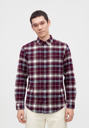 Tommy Jeans, REGULAR FIT CHECK BRUSHED FLANNEL SHIRT - Chemise - calypso berry check