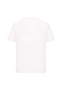 White short-sleeve T-shirt made from soft cotton fabric, featuring a simple design with a round neckline and a straight cut.